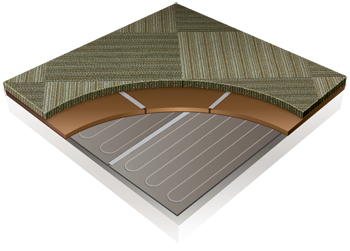Vinyl and Carpet Tile Floor Heating
