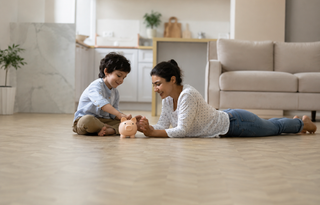 warm vinyl flooring with electric radiant floor heating system in modern living space
