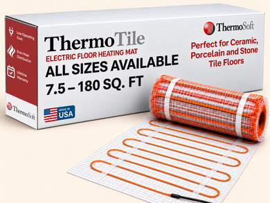 ThermoTile Mats from Thermosoft provide electric floor heating for ceramic, porcelain and stone tile floors