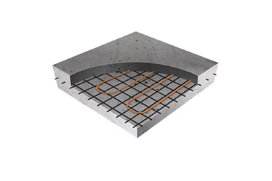 Electric Radiant Heating Cable for concrete slabs and floors shown under concrete