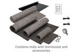 ThermoFloor electric radiant floor heating mat with integrated underlayment for floating floors