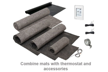 ThermoFloor electric radiant floor heating mat with integrated underlayment for floating floors