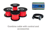 Electric Snow and Ice Melt Radiant Heat Cable and controller bundled kit system for driveways, walkways and steps